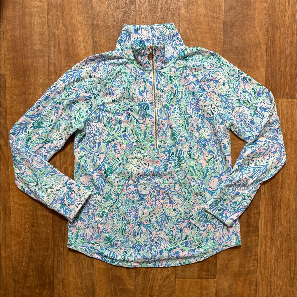 Lilly Pulitzer Skipper Popover Surf Blue Soleil It On Me Size M - Picture 6 of 16